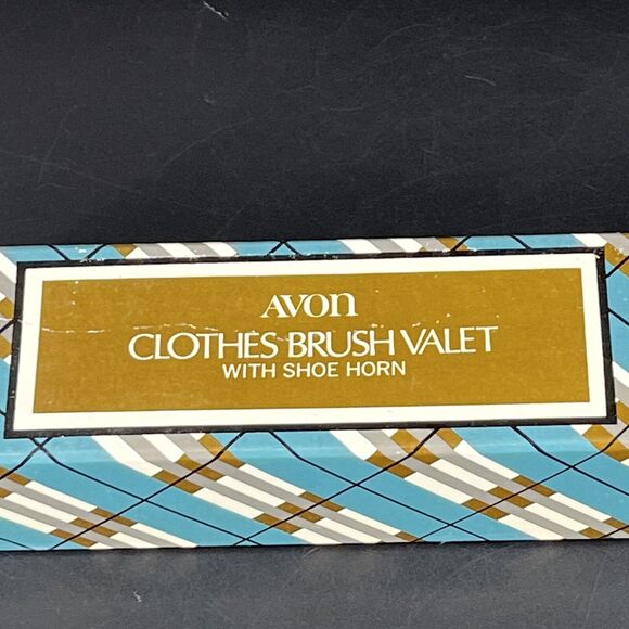 Vintage Avon Clothes Brush Valet Shoe Horn Handle Brown 60’s Collection NOS/BOX - Picture 3 of 16